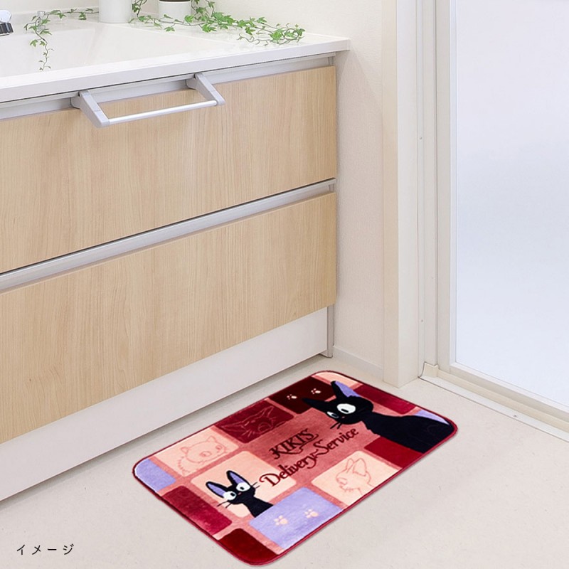 魔女宅急便長毛絨腳踏墊吉吉立方50×80cm